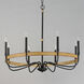 Franklin 8 Light 36 inch Driftwood and Black Chandelier Ceiling Light