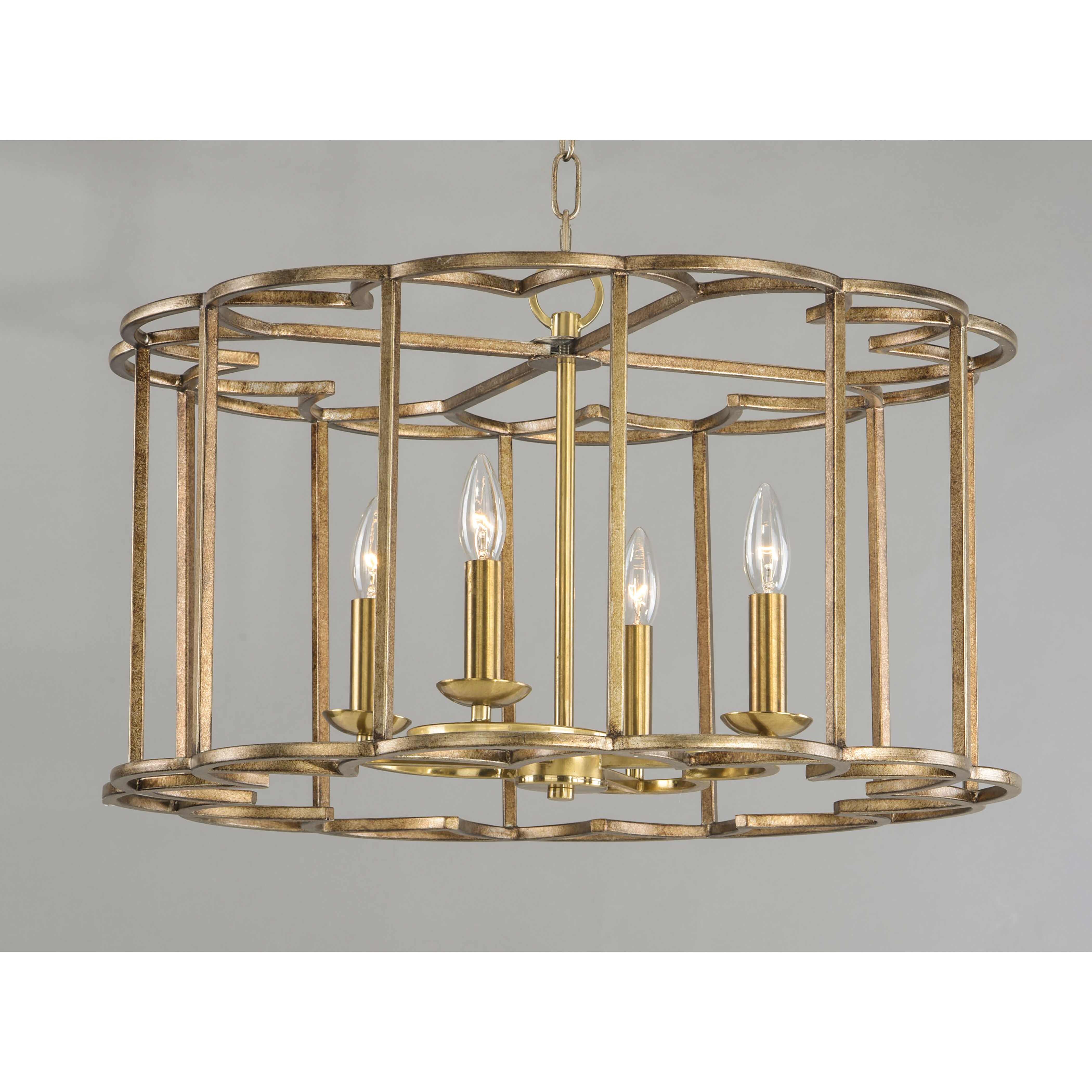 Helix 4 Light 24 inch Bronze Fusion Single-Tier Chandelier Ceiling Light