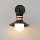 Admiralty 1 Light 14.5 inch Black and Antique Brass Outdoor Wall Mount in Antique Brass and Black
