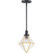 Adorn 1 Light 8 inch Black and Burnished Brass Single Pendant Ceiling Light