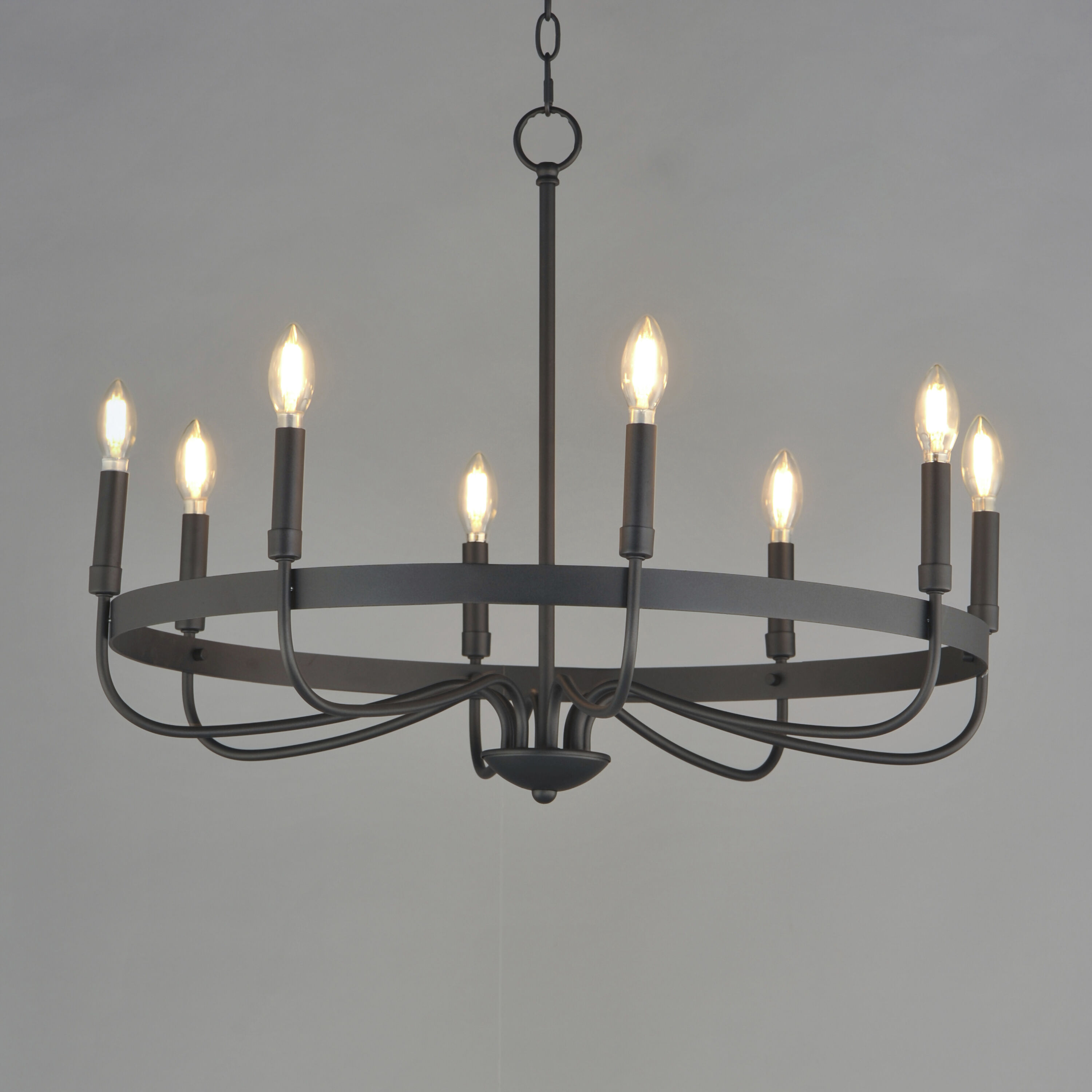 Frankie 8 Light 29 inch Black Single-Tier Chandelier Ceiling Light