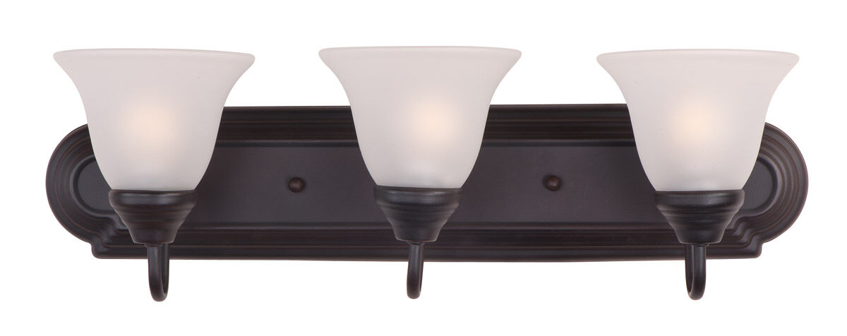 Essentials - 801x 3 Light 24 inch Oil Rubbed Bronze Bath Light Wall Light in Frosted