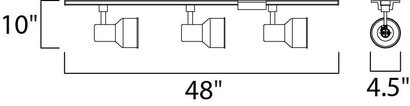 Track 3 Light White Track Ceiling Light