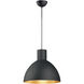 Cora 1 Light 19.75 inch Black and Gold Single Pendant Ceiling Light