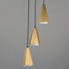 Rizzo 3 Light 14 inch Black and Antique Brass Multi-Light Pendant Ceiling Light