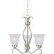 Basix 3 Light 15.75 inch Satin Nickel Mini Chandelier Ceiling Light in Frosted