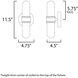 Dual 2 Light 4.75 inch Black and Brushed Aluminum Bath Vanity Wall Light