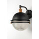 Portside 1 Light 14 inch Oil Rubbed Bronze/Antique Brass Outdoor Wall Sconce
