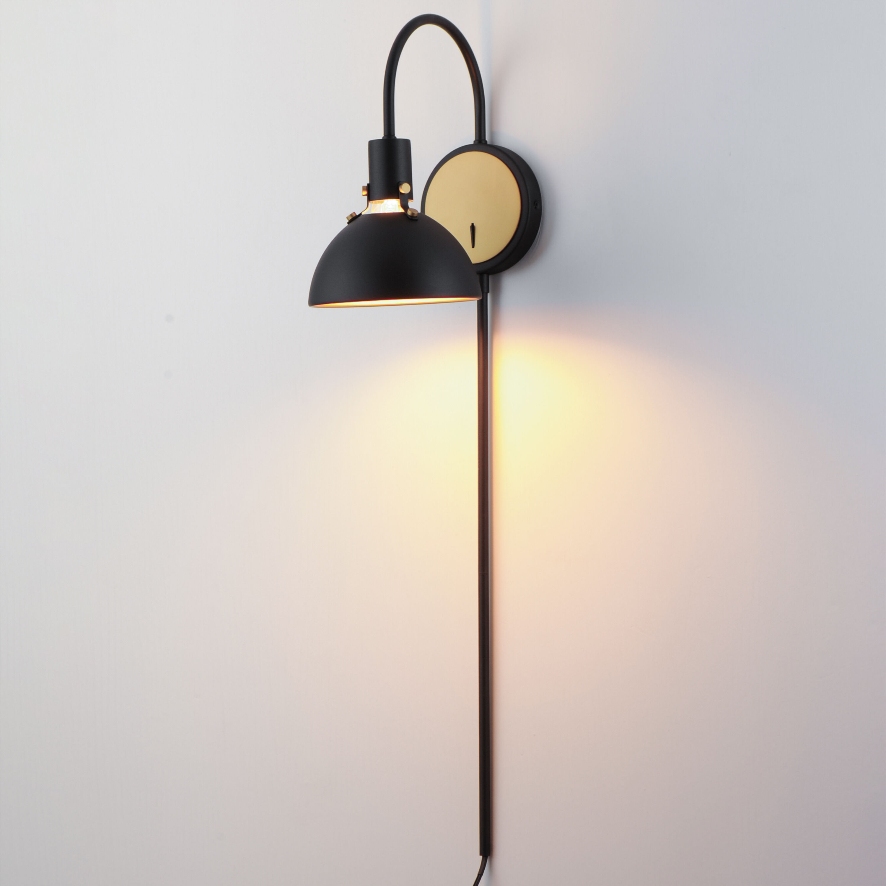 Dawn Wall Sconce Wall Light in Antique Brass and Black