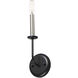 Wesley 1 Light 4.75 inch Black and Satin Nickel ADA Wall Sconce Wall Light