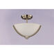 Deven 3 Light 14 inch Satin Nickel Semi Flush Mount Ceiling Light
