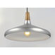 Nordic 1 Light 15 inch Walnut/Brushed Platinum Single Pendant Ceiling Light in Walnut and Pewter, Bulb Not Included