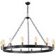 Noble LED 50 inch Black and Natural Aged Brass Chandelier Ceiling Light in Medium Base