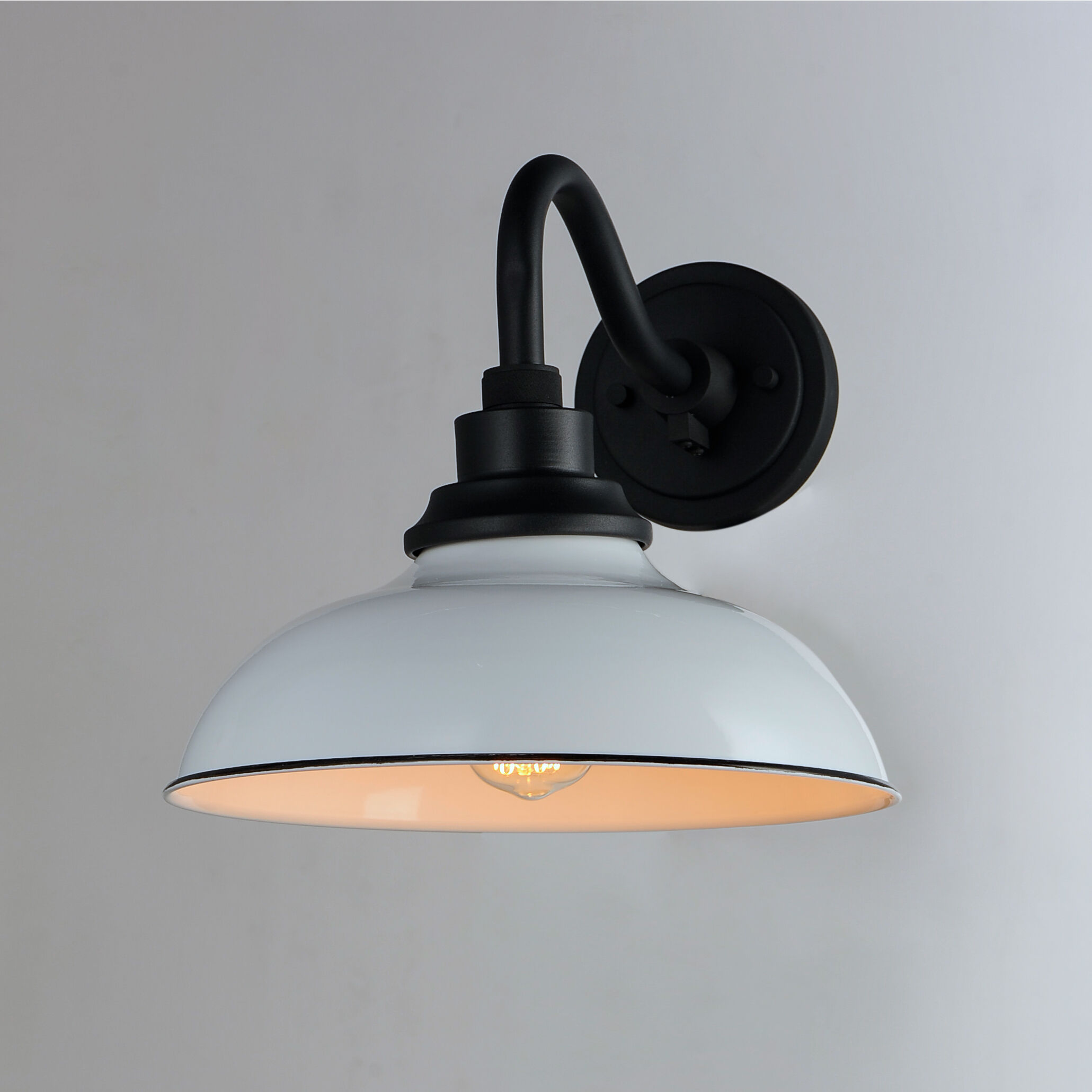 Granville 1 Light 11 inch White/Black Outdoor Wall Mount in White and Black