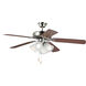 Basic-Max 52 inch Satin Nickel and Walnut and Pecan Indoor Ceiling Fan
