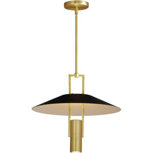 Tahoe LED 18 inch Black/Satin Brass Single Pendant Ceiling Light
