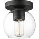 Knox 1 Light 6 inch Black Flush Mount Ceiling Light