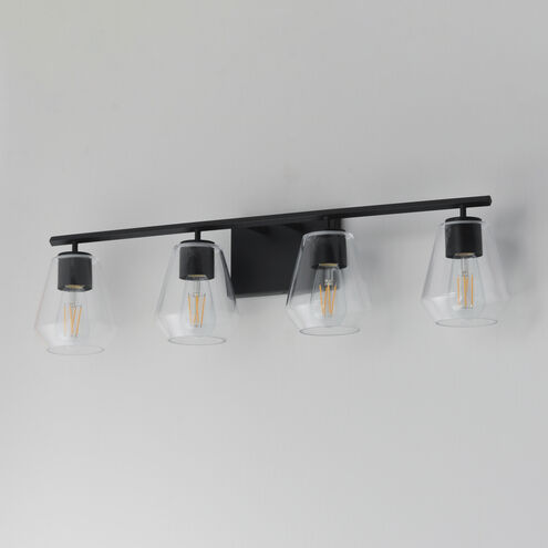 Geode 4 Light 31.25 inch Black Bath Vanity Light Wall Light