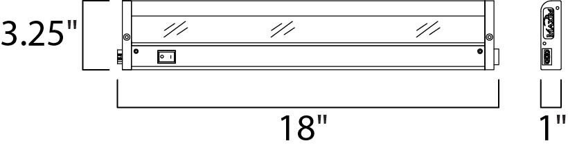 CounterMax MX-L-120-2K LED 18 inch Brushed Aluminum Under Cabinet Lighting