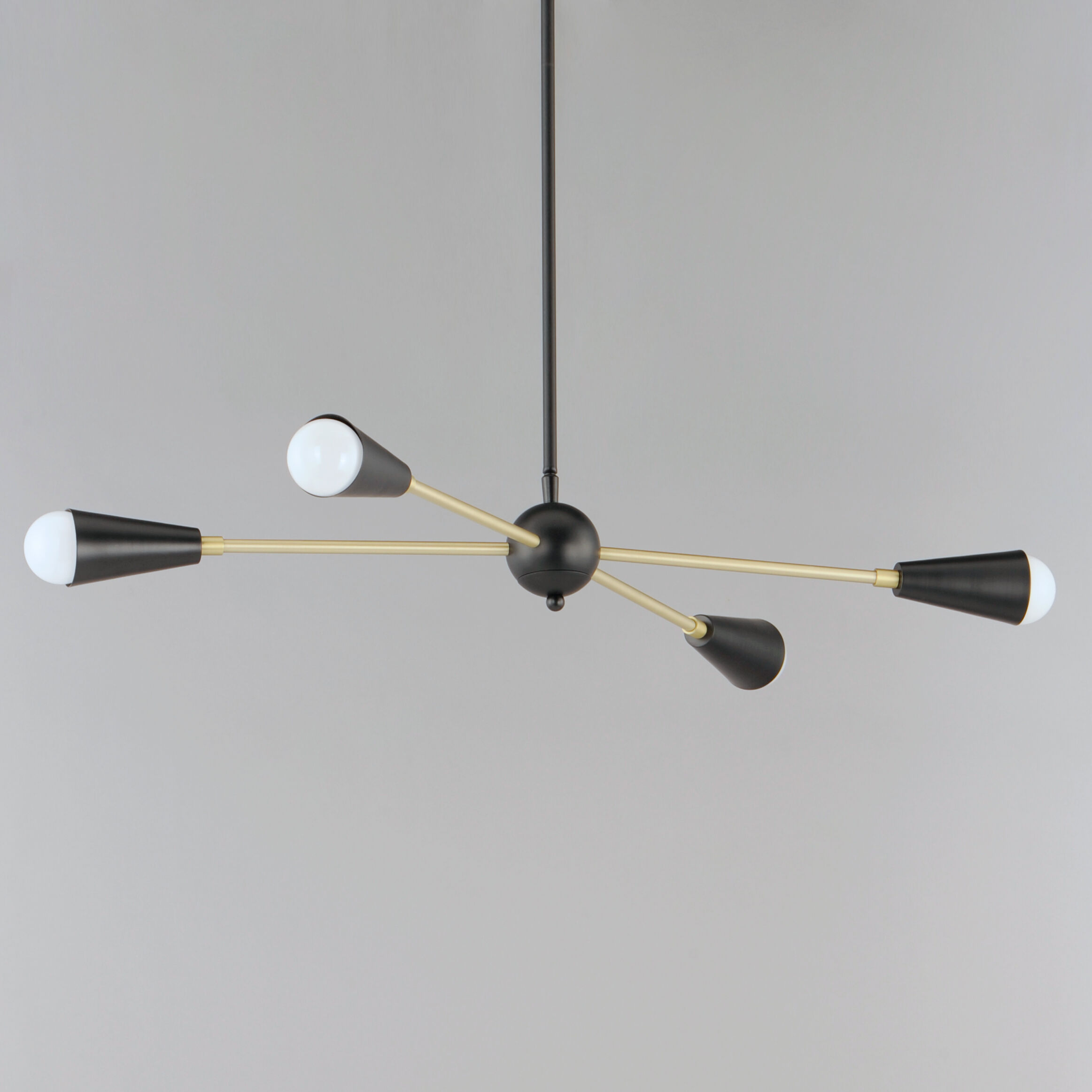 Lovell 4 Light 16.25 inch Black/Satin Brass Multi-Light Pendant Ceiling Light