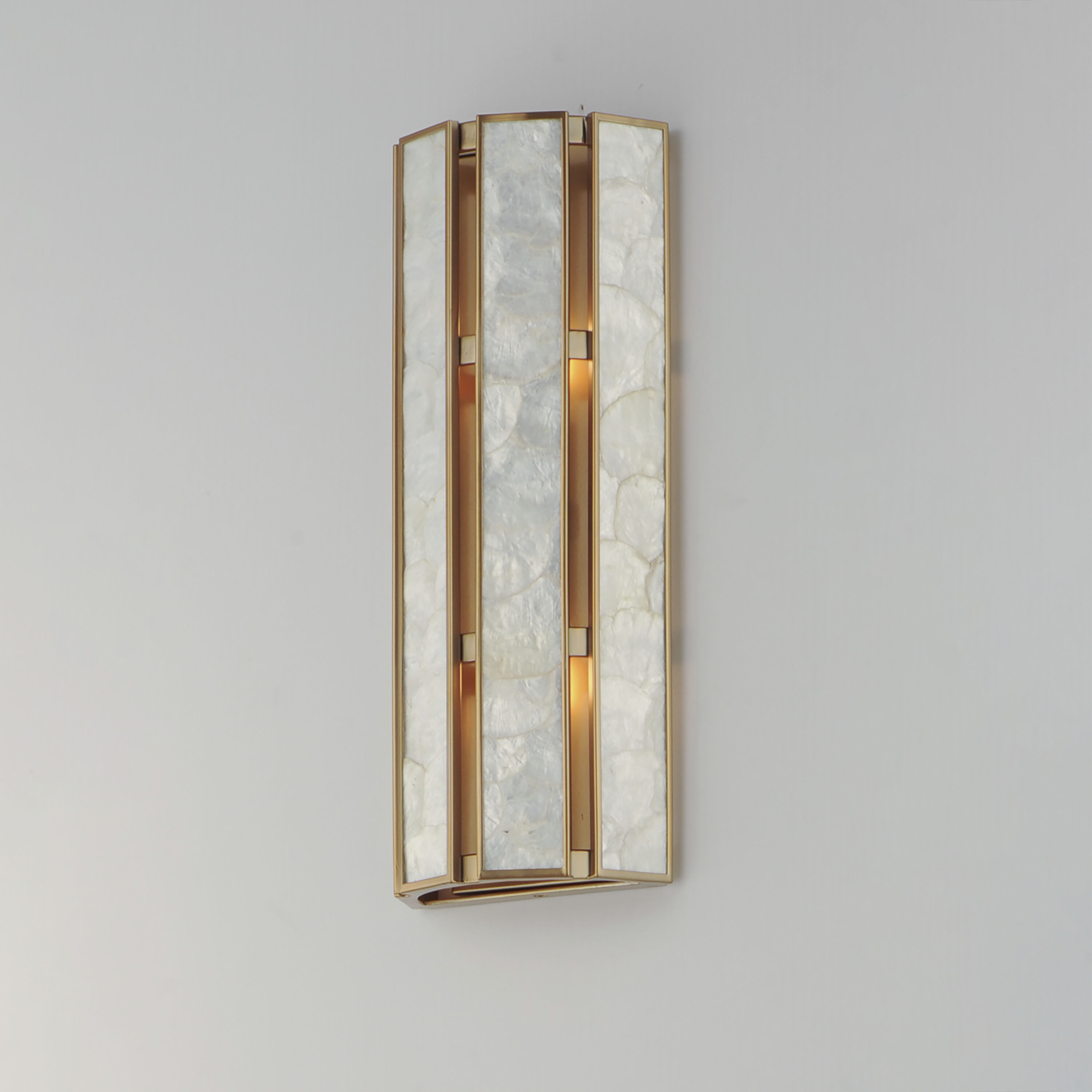 Miramar 2 Light 8 inch Capiz with Natural Aged Brass ADA Wall Sconce Wall Light