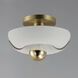 Poppy LED 11.75 inch White with Satin Brass Flush Mount Ceiling Light in White and Satin Brass