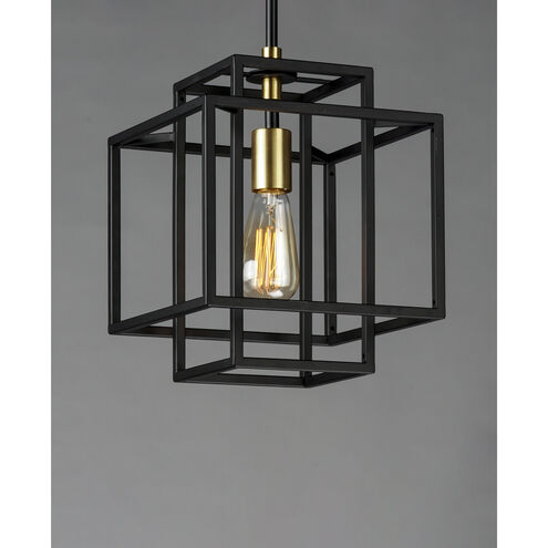 Liner 1 Light 10 inch Black/Satin Brass Single Pendant Ceiling Light