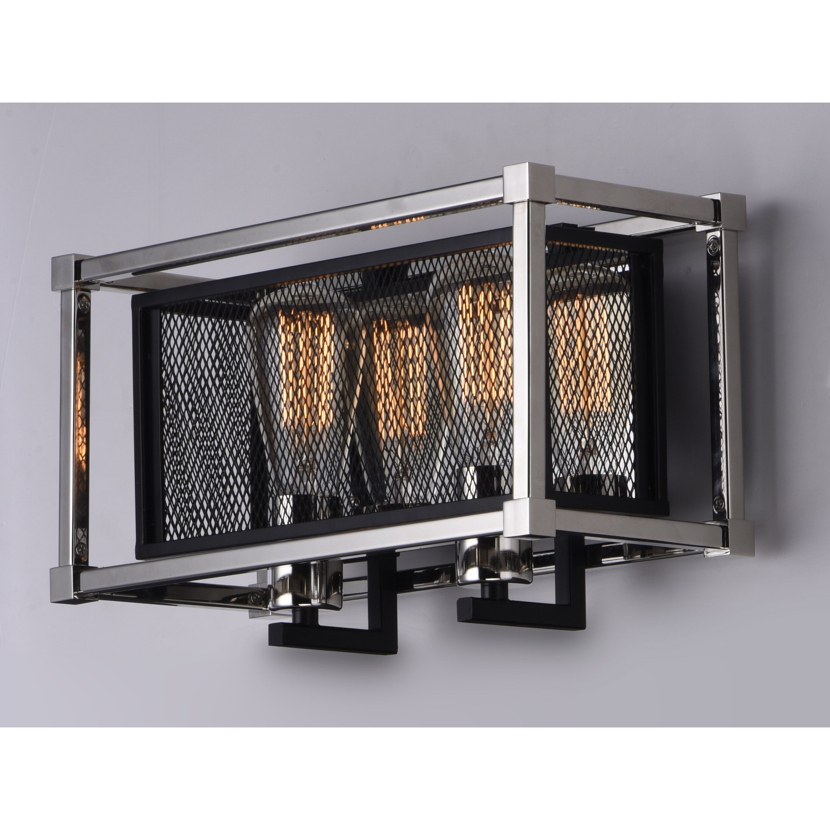 Refine 2 Light 14.25 inch Black/Polished Nickel Bath Vanity Wall Light