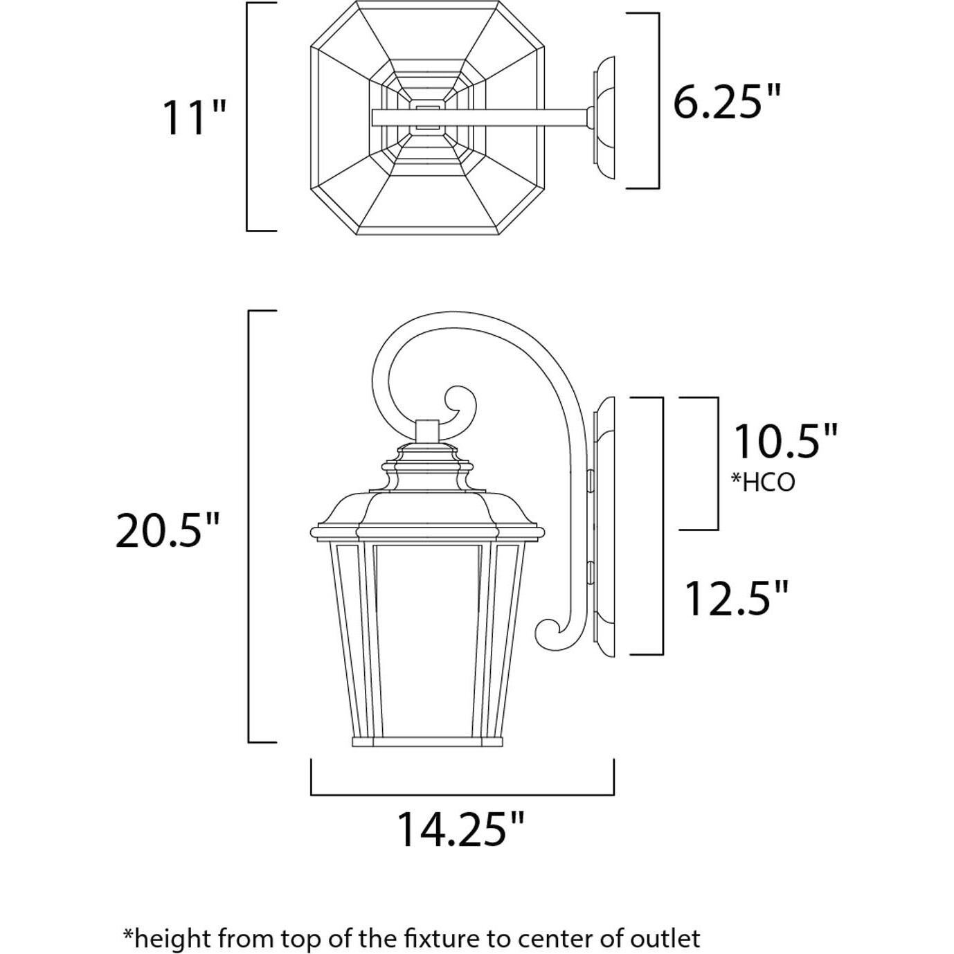 Radcliffe LED E26 LED 20.5 inch Black Oxide Outdoor Wall Mount
