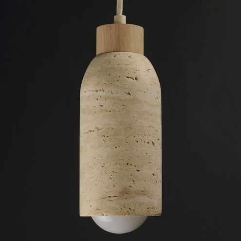 Pompeii 1 Light 4.75 inch Travertine and Oyster Single Pendant Ceiling Light