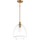 Babylon 1 Light 12 inch Satin Brass Single Pendant Ceiling Light