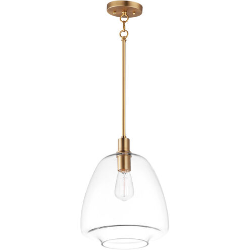 Babylon 1 Light 12 inch Satin Brass Single Pendant Ceiling Light