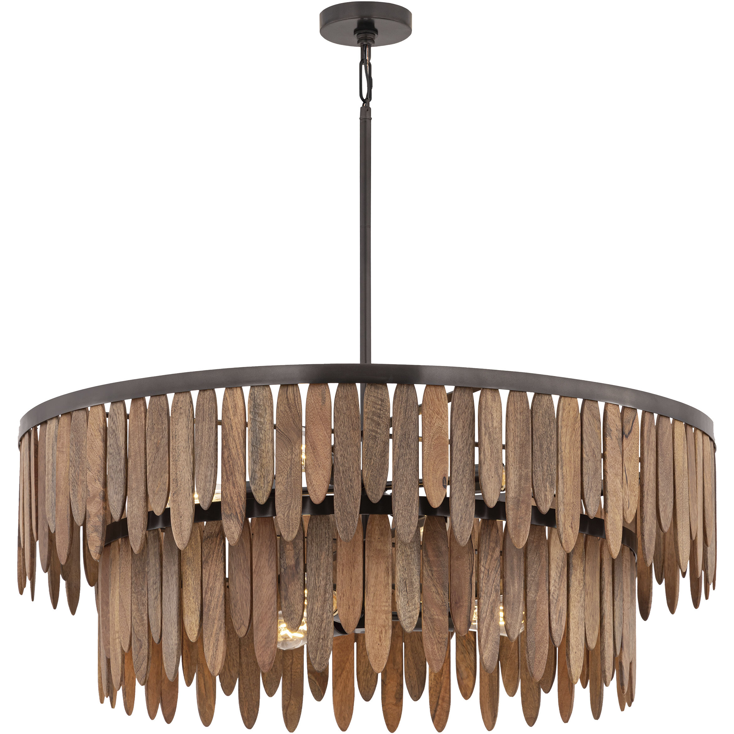 Marimba 7 Light 36 inch Walnut Single Pendant Ceiling Light
