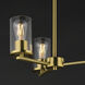 Lateral 3 Light 18 inch Satin Brass Chandelier Ceiling Light in Clear