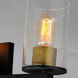 Sleek 3 Light 24 inch Antique Brass and Black Bath Vanity Wall Light