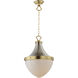 Conrad 1 Light 15 inch Satin Nickel and Satin Brass Single Pendant Ceiling Light