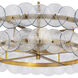 Loren 6 Light 32 inch Weathered Brass Multi-Tier Chandelier Ceiling Light in Textured Clear