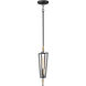 Wings 1 Light 4.75 inch Black and Satin Brass Single Pendant Ceiling Light