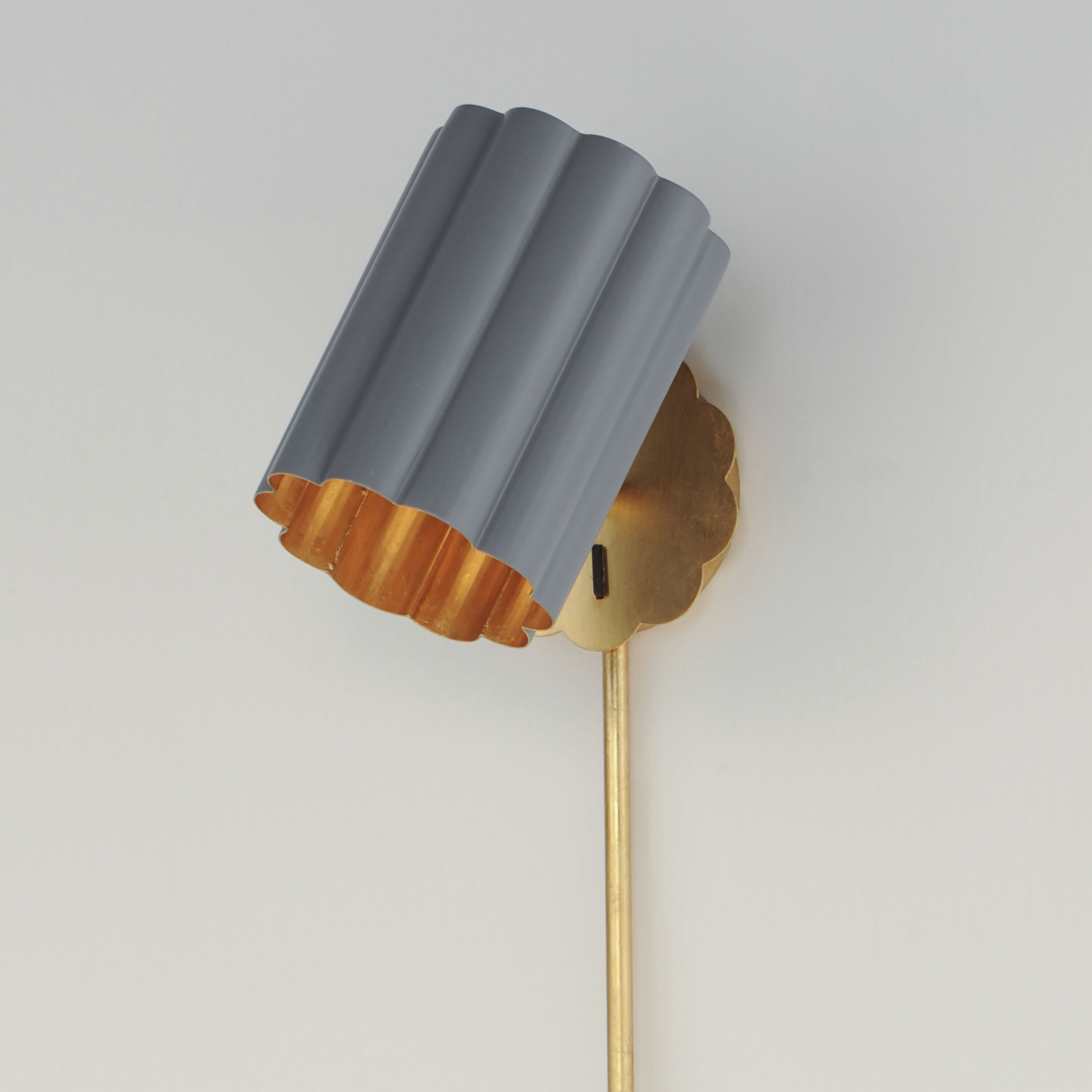 Primrose 1 Light 6 inch Gold Leaf Wall Sconce Wall Light in Dark Grey