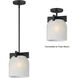Scoop 1 Light 8 inch Black Single Pendant Ceiling Light in Marble