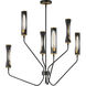 Regent LED 36 inch Black and Antique Brass Multi-Tier Chandelier Ceiling Light