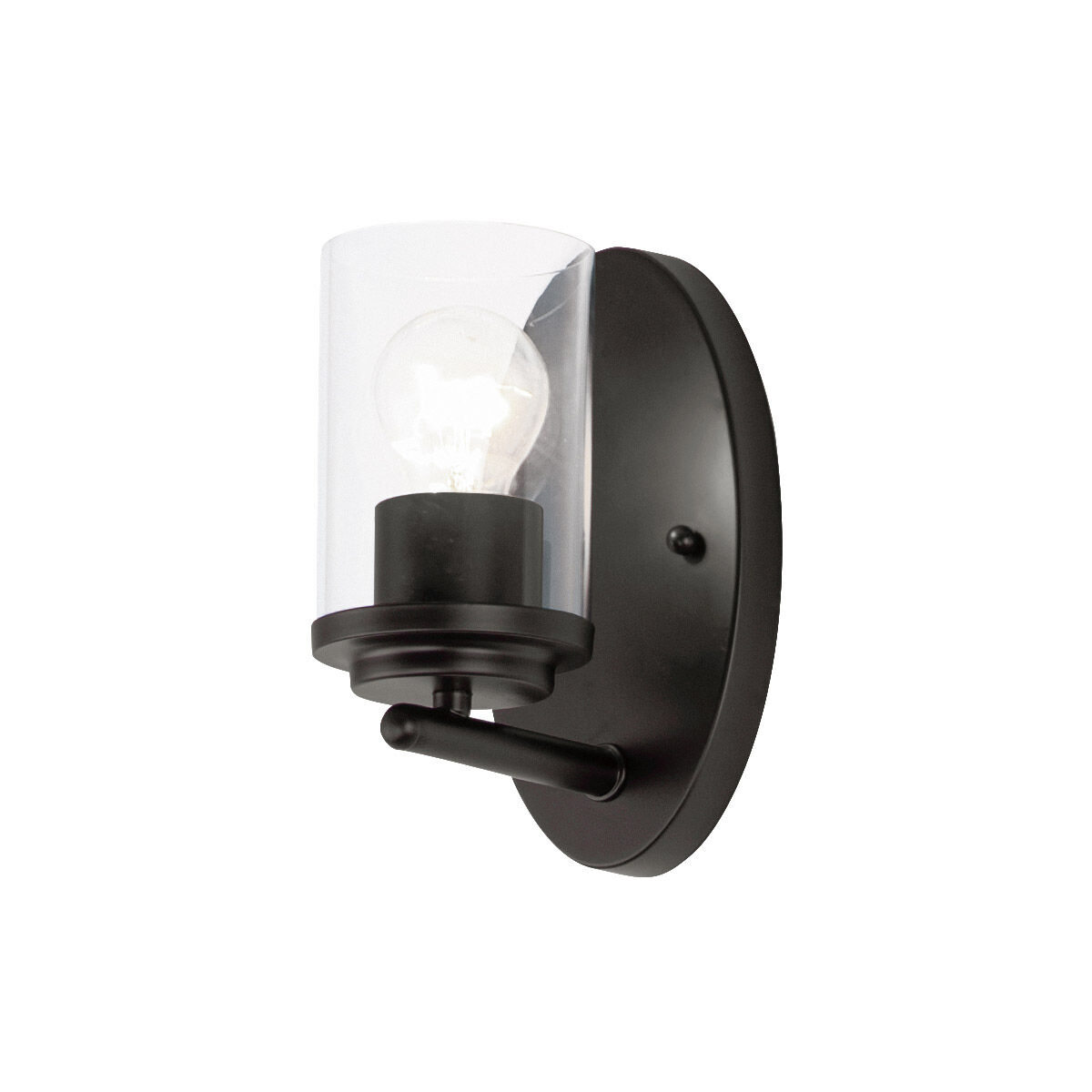 Corona 1 Light 5 inch Black Bath Vanity Wall Light in Clear
