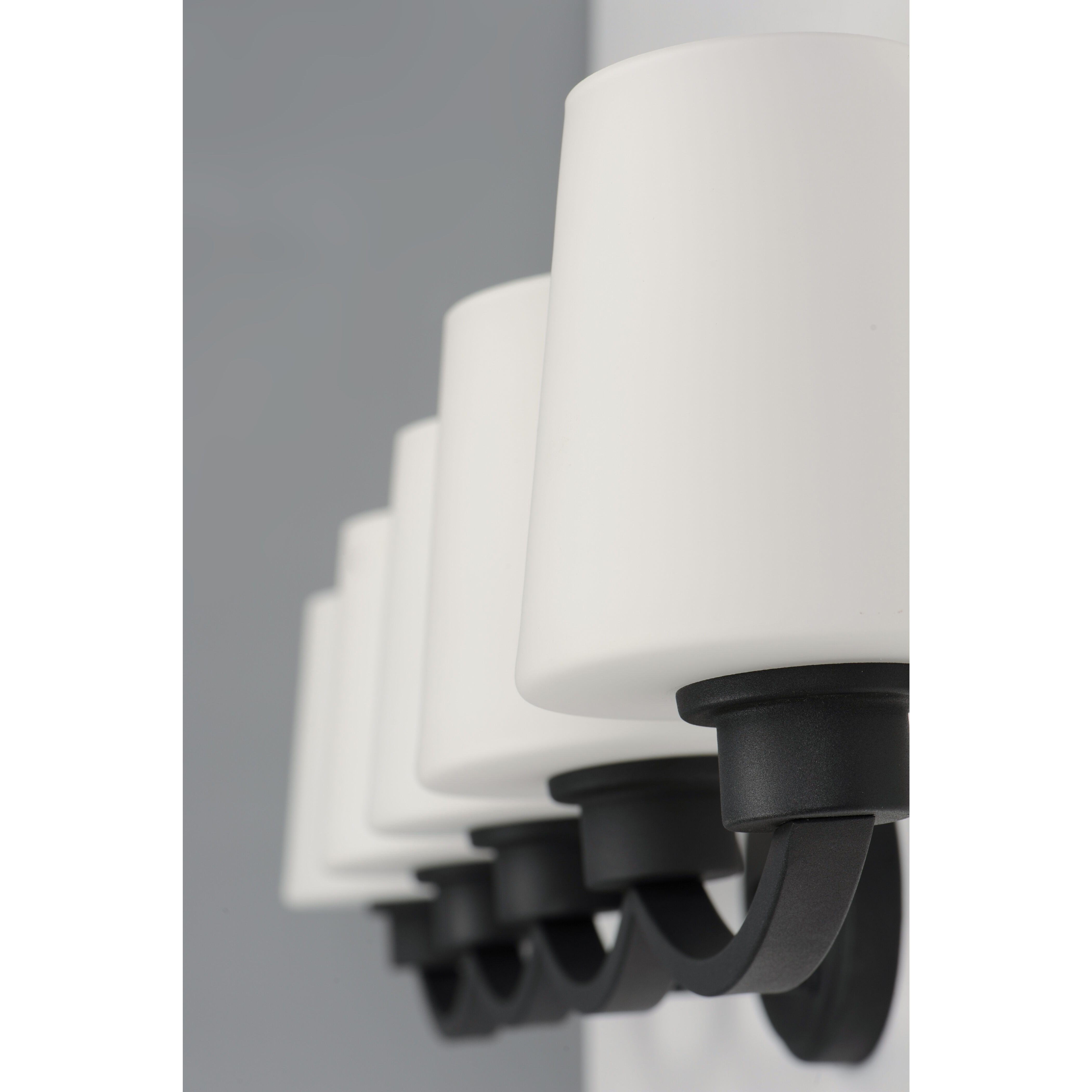 Shelter 5 Light 38 inch Black Bath Vanity Wall Light