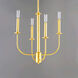 Wesley 4 Light 16 inch Satin Brass Chandelier Ceiling Light