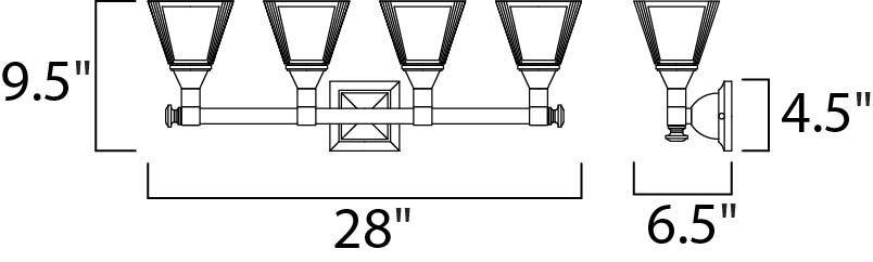 Brentwood 4 Light 28 inch Satin Nickel Bath Light Wall Light