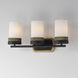 Ruffles 3 Light 21 inch Black and Antique Brass Bath Vanity Wall Light