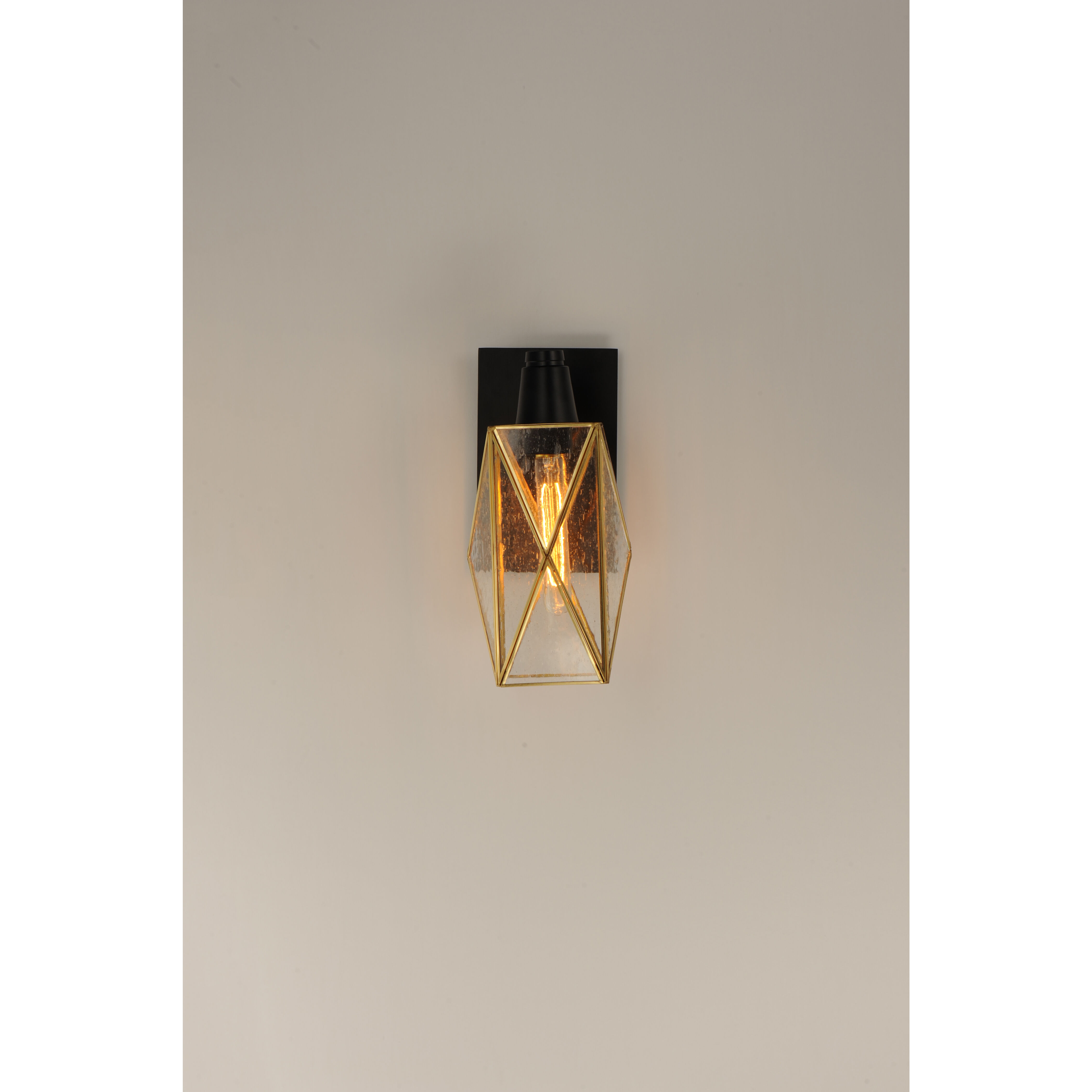 Norfolk 1 Light 13.25 inch Black/Burnished Brass Outdoor Wall Mount