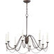 Plumette 8 Light 36 inch Chestnut Bronze Chandelier Ceiling Light