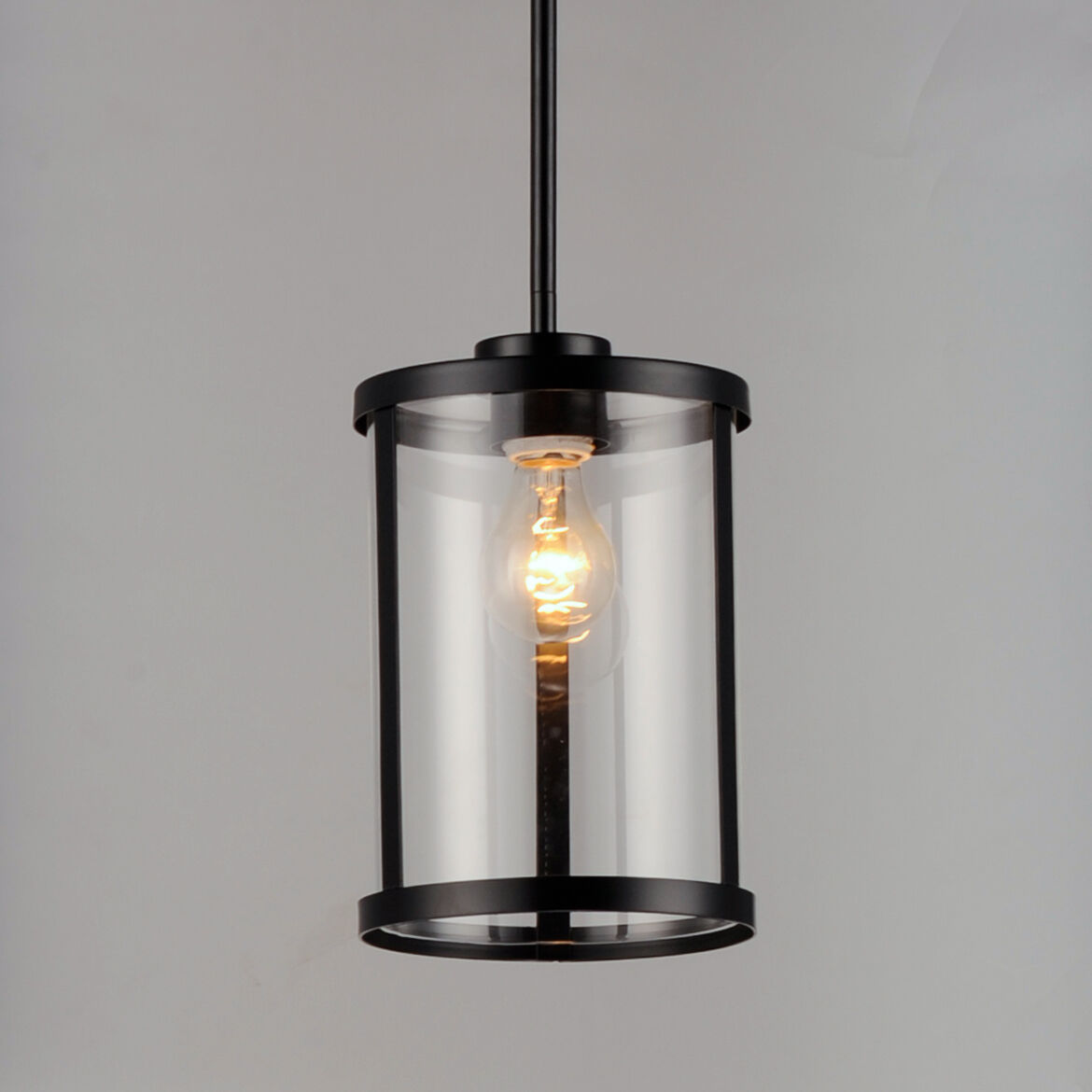 Sentinel 1 Light 7 inch Black Single Pendant Ceiling Light