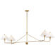 Kismet 4 Light 60.25 inch Gold Leaf Linear Pendant Ceiling Light